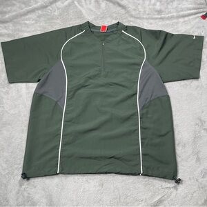 VTG Nike Team 1/2 Zip Windbreaker Mens L Coach Sideline S/S Shirt Jacket Green